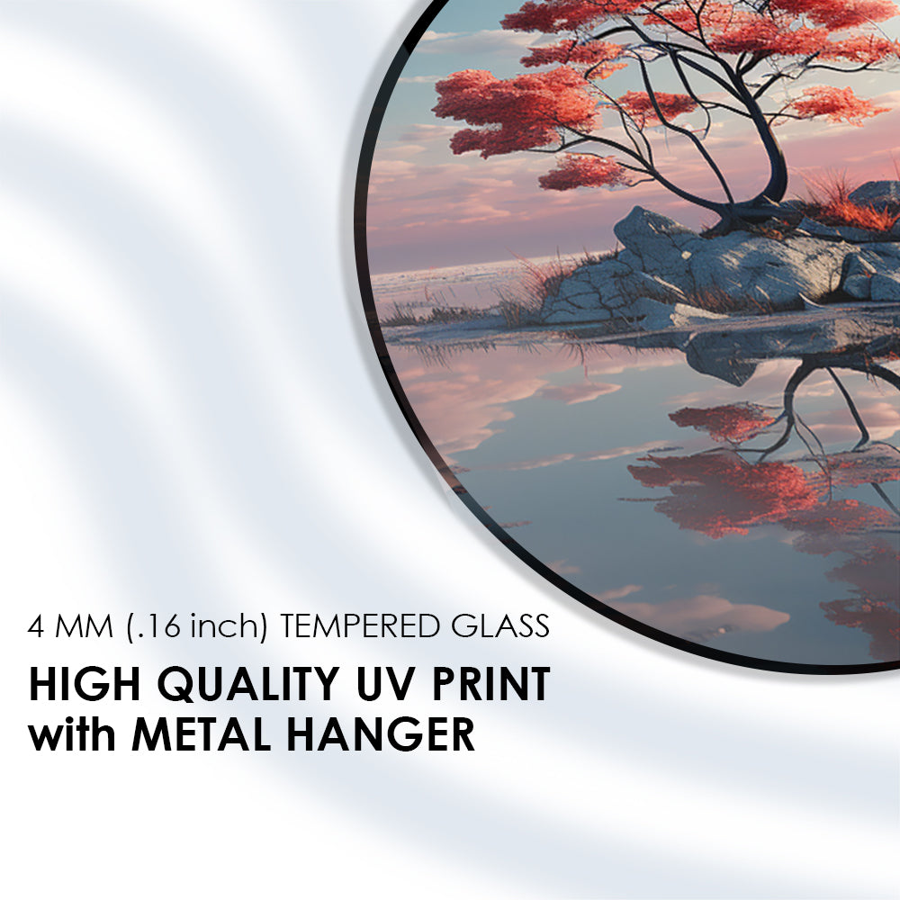 Serene Water Reflections Glass Art