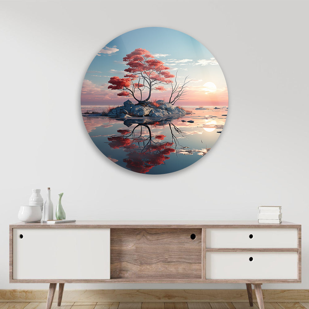 Serene Water Reflections Glass Art