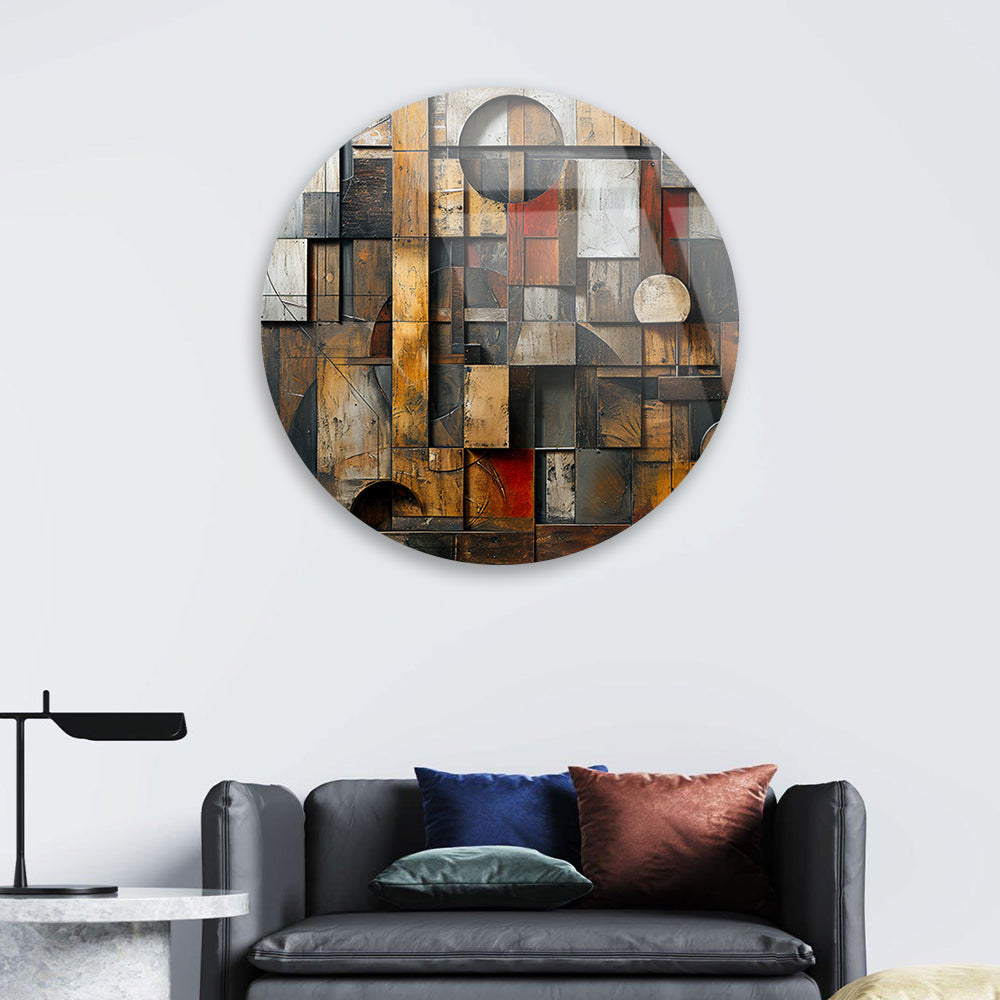 Geometric Wood Fusion Glass Art