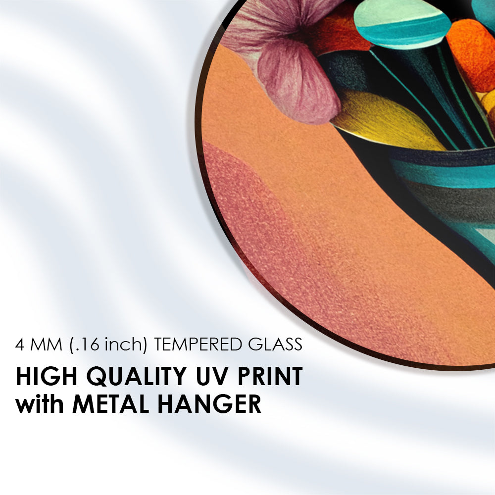 Spring Floral Vase Glass Art