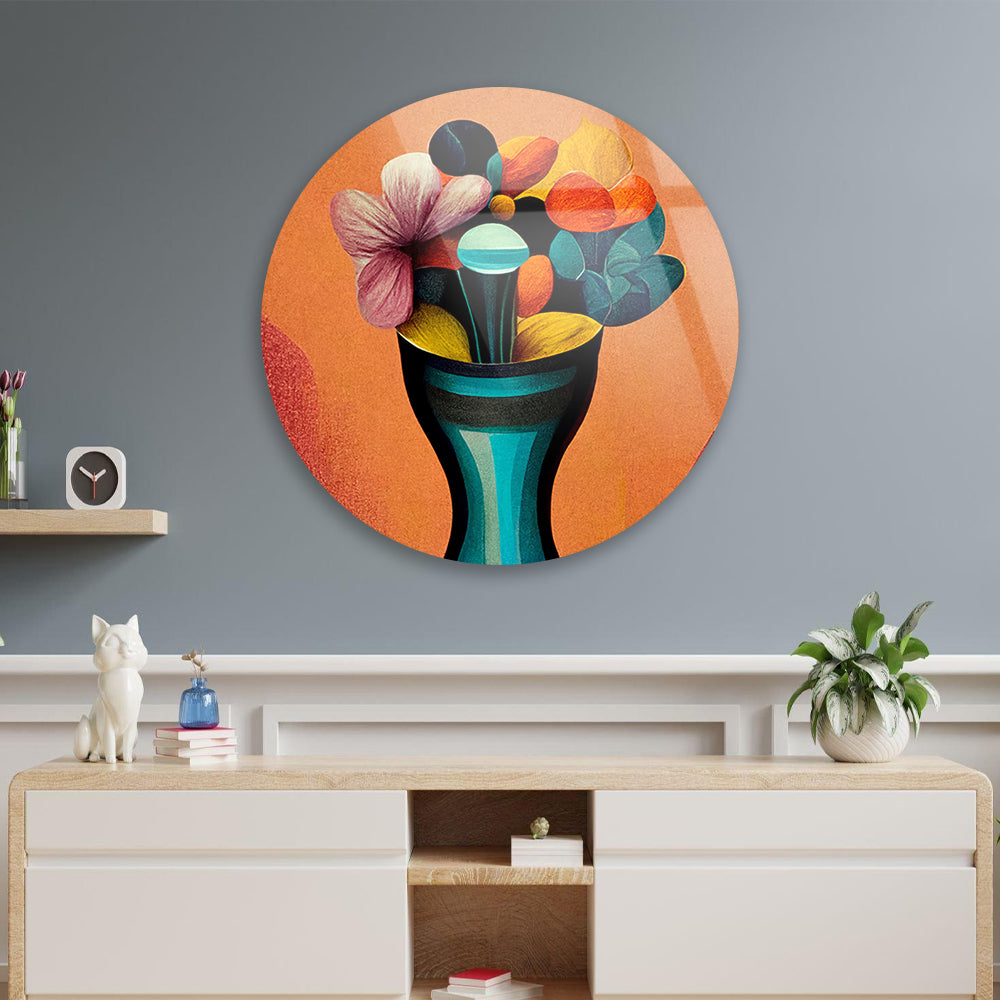 Spring Floral Vase Glass Art