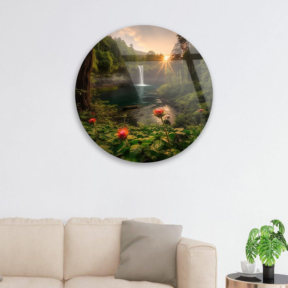 Jungle Cascade Glass Wall Art