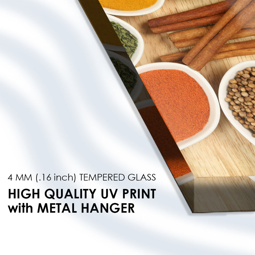 Garam Masala Symphony: Tempered Glass Kitchen Elegance