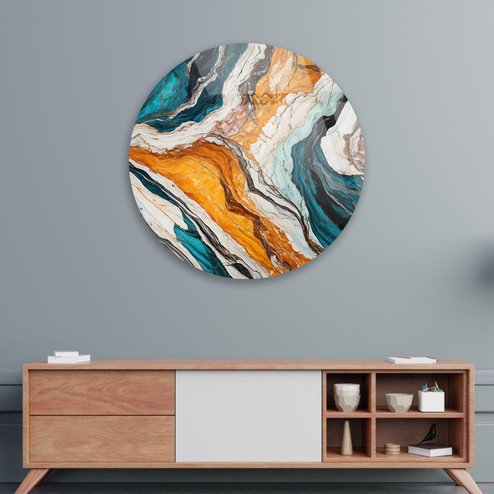 Soft Hues Abstract Tempered Glass Art