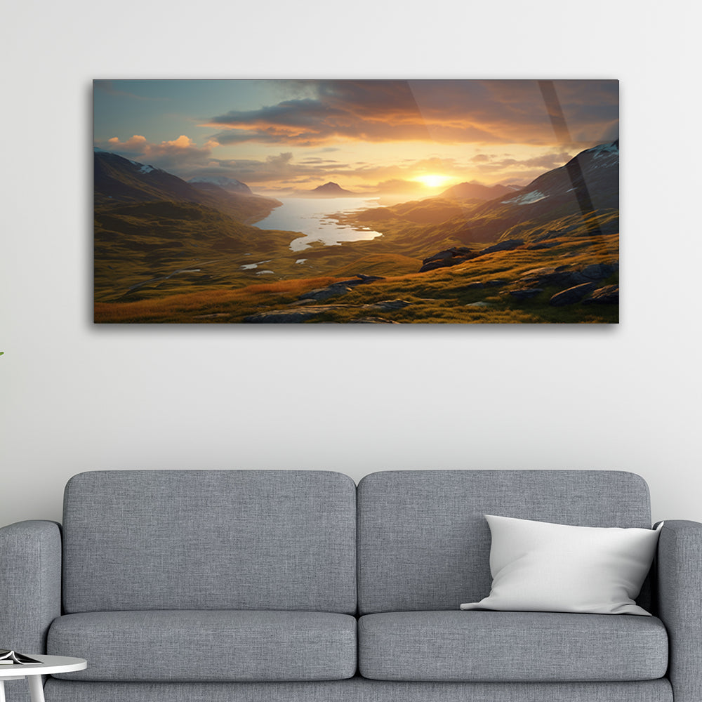 Mountain Marvel: Fantastic Sunset Views on Tempered Glass