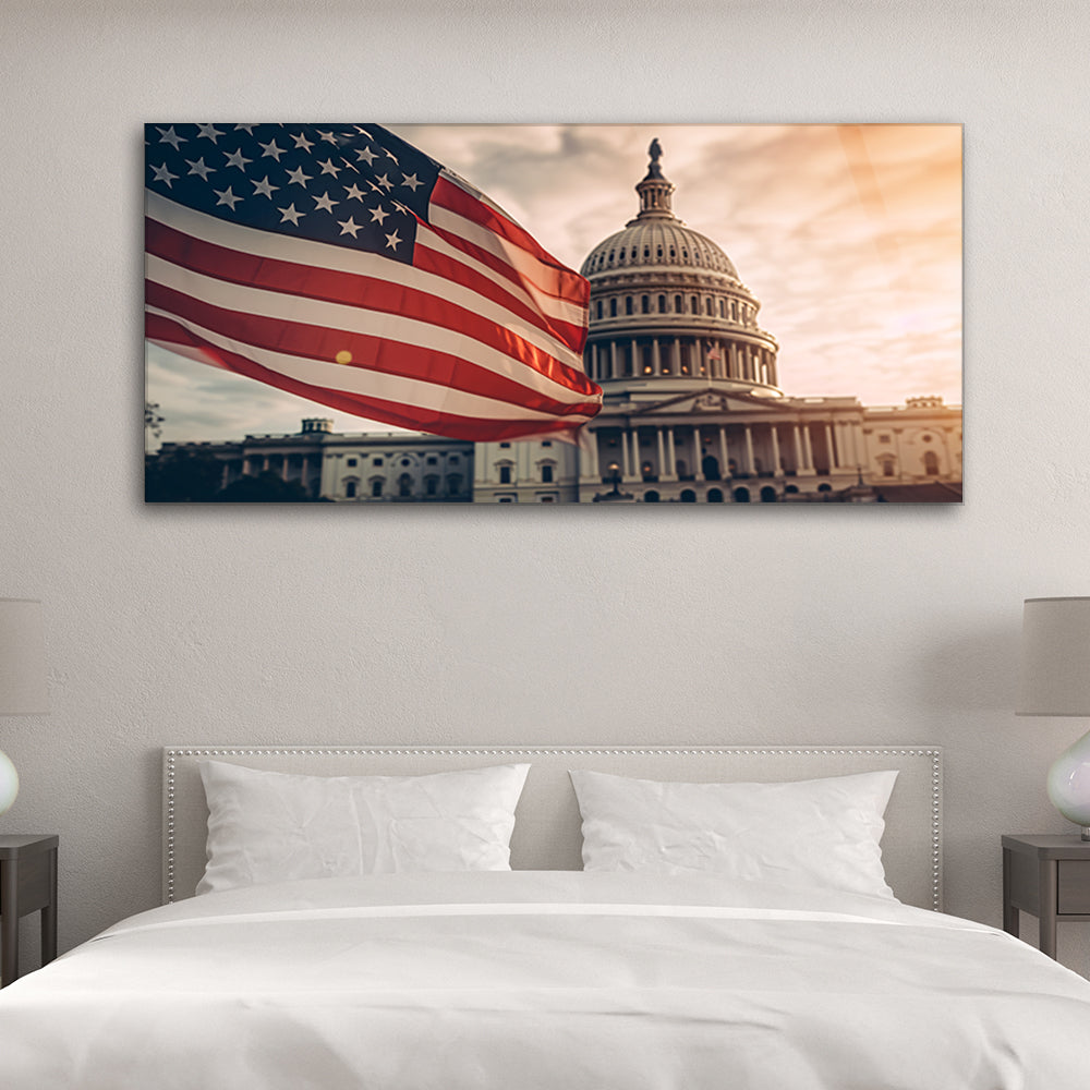 American Flag Celebration: Capturing Capitol Glory in Art
