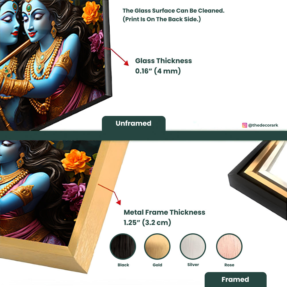Eternal Embrace: Radha Krishna Portrait by Visionaries