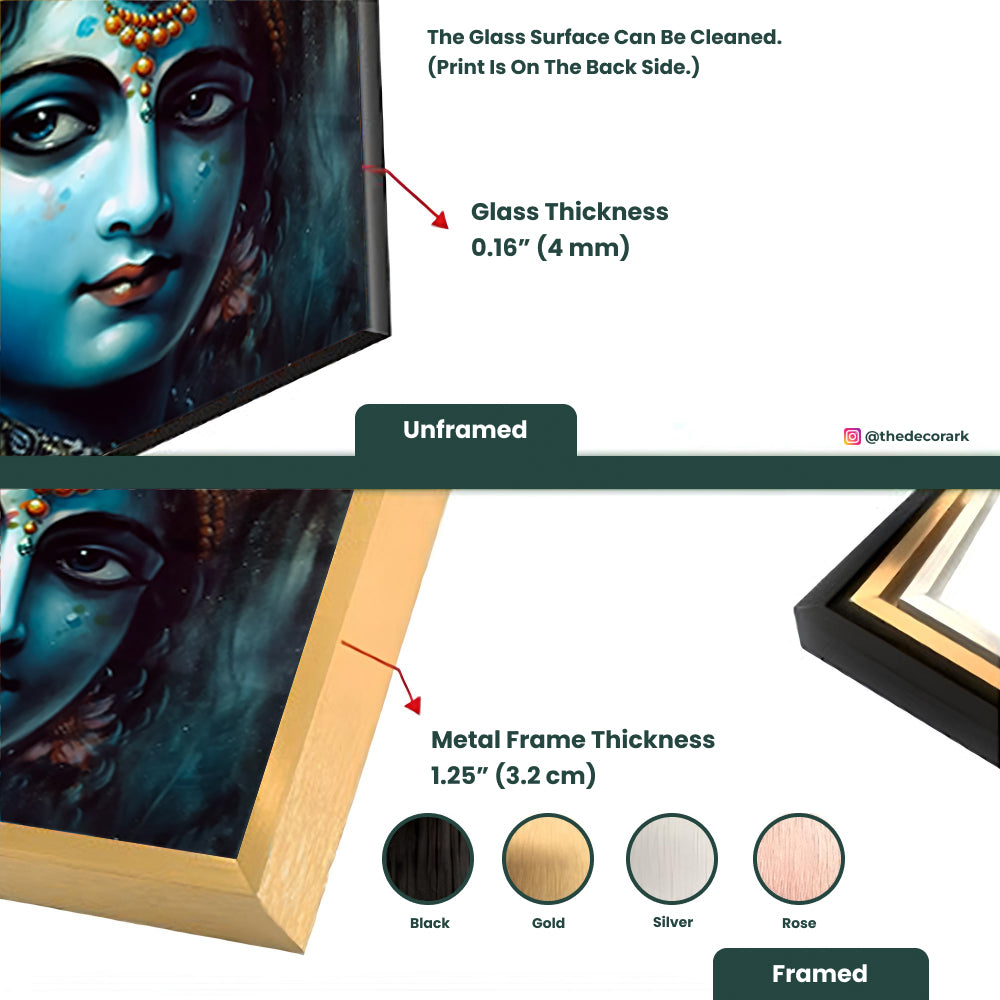 Krishna's Melody: Hindu God Krishna Painting