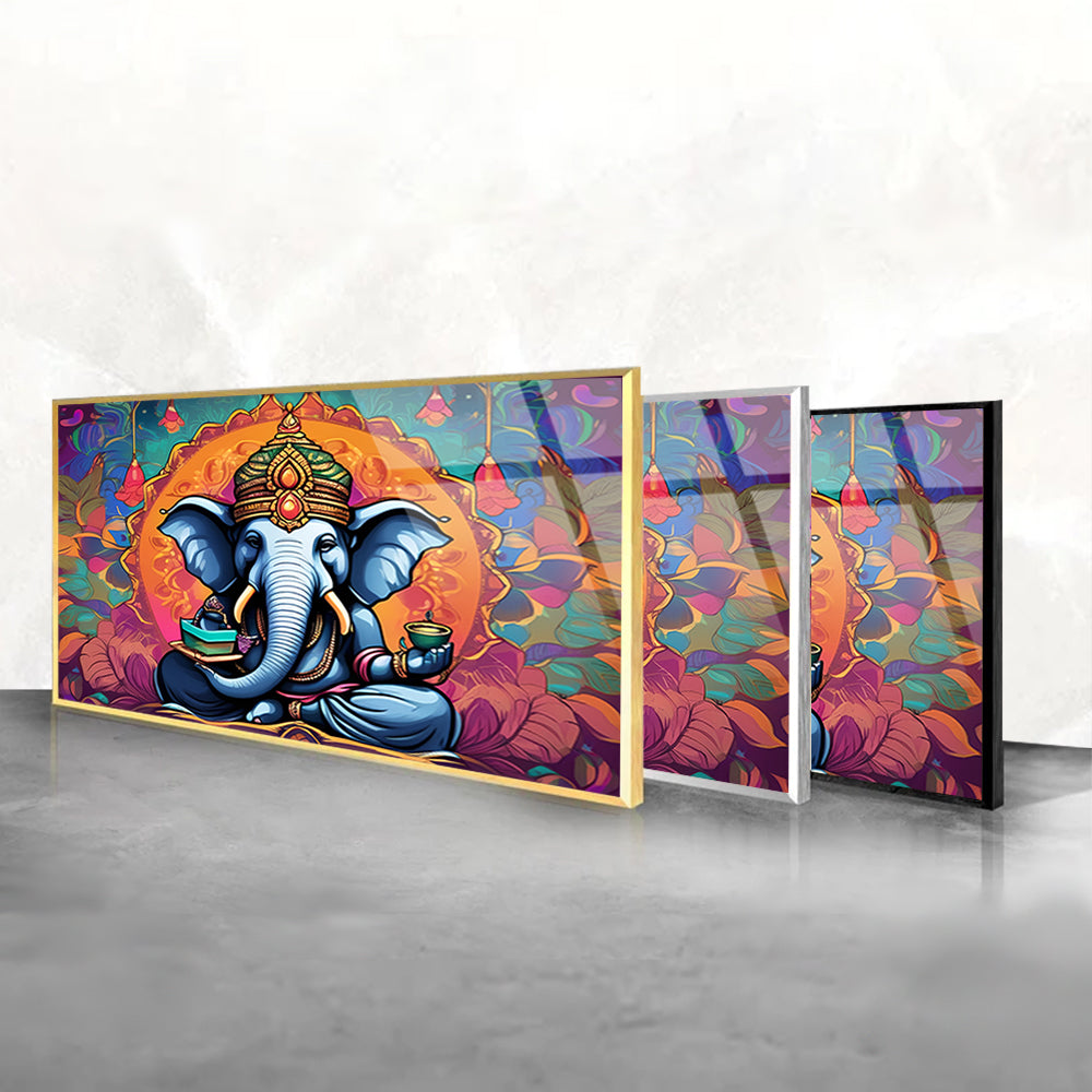 Classic Ganesha: Lord Ganesh Painting Glass Wall Art