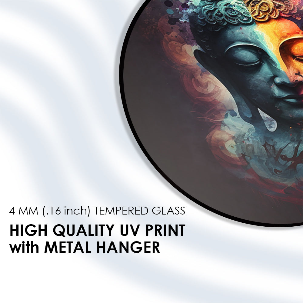 Colorful Buddha Radiance Tempered Glass Decor