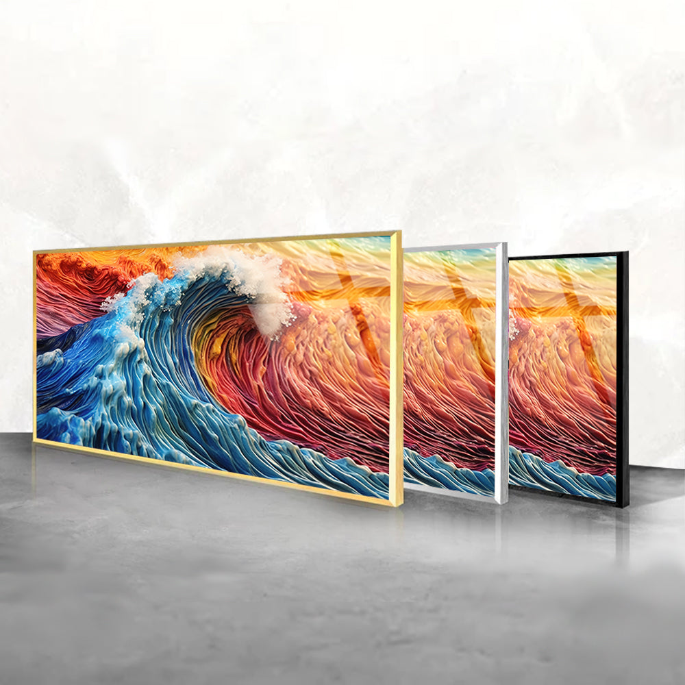Vivid Ocean Wave Canvas: A Colorful Sea-inspired Masterpiece