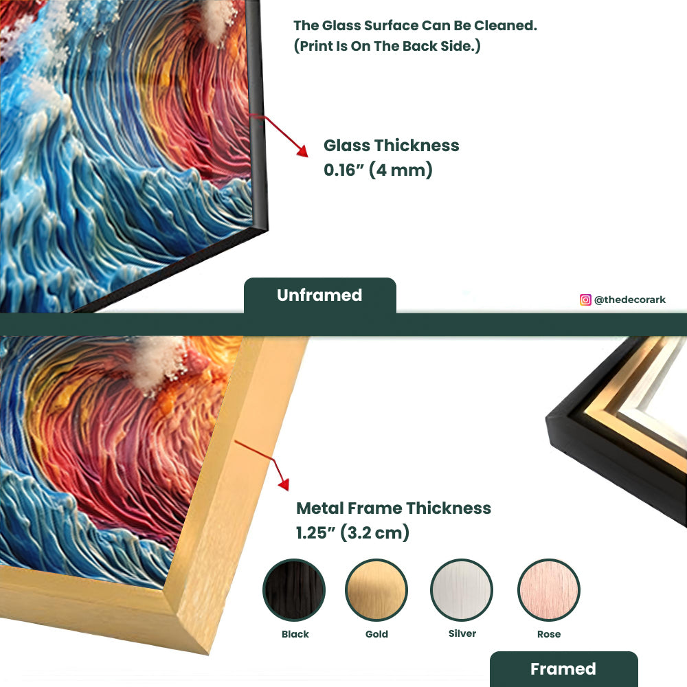 Vivid Ocean Wave Canvas: A Colorful Sea-inspired Masterpiece