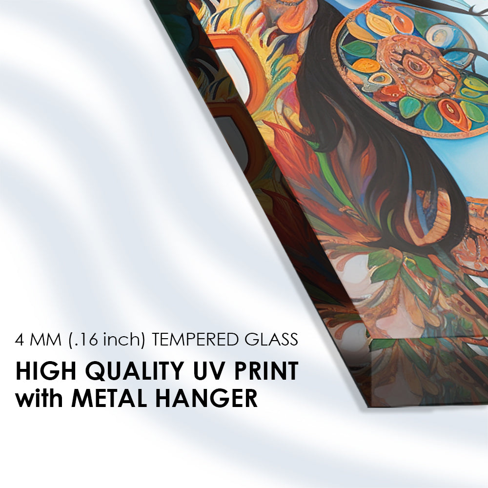 Religious Radha Krishna Glass Frame: Divine Decor for Your Home