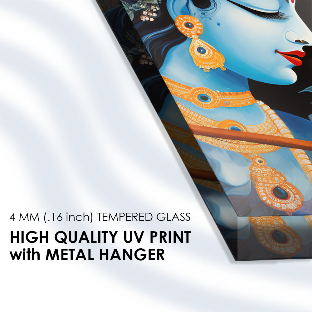 Divine Radha Krishna Glass Frame
