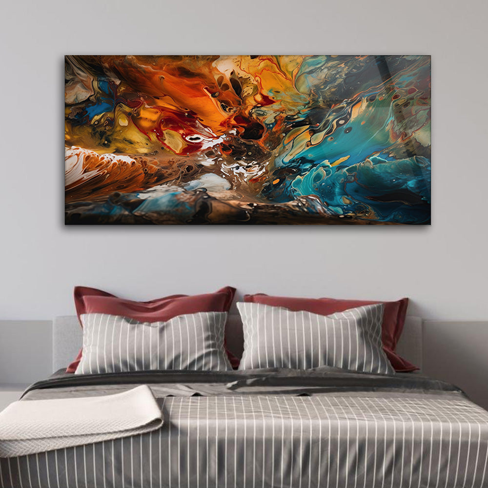 Multicolored Abstract Oil Painting: Captivating Artwork
