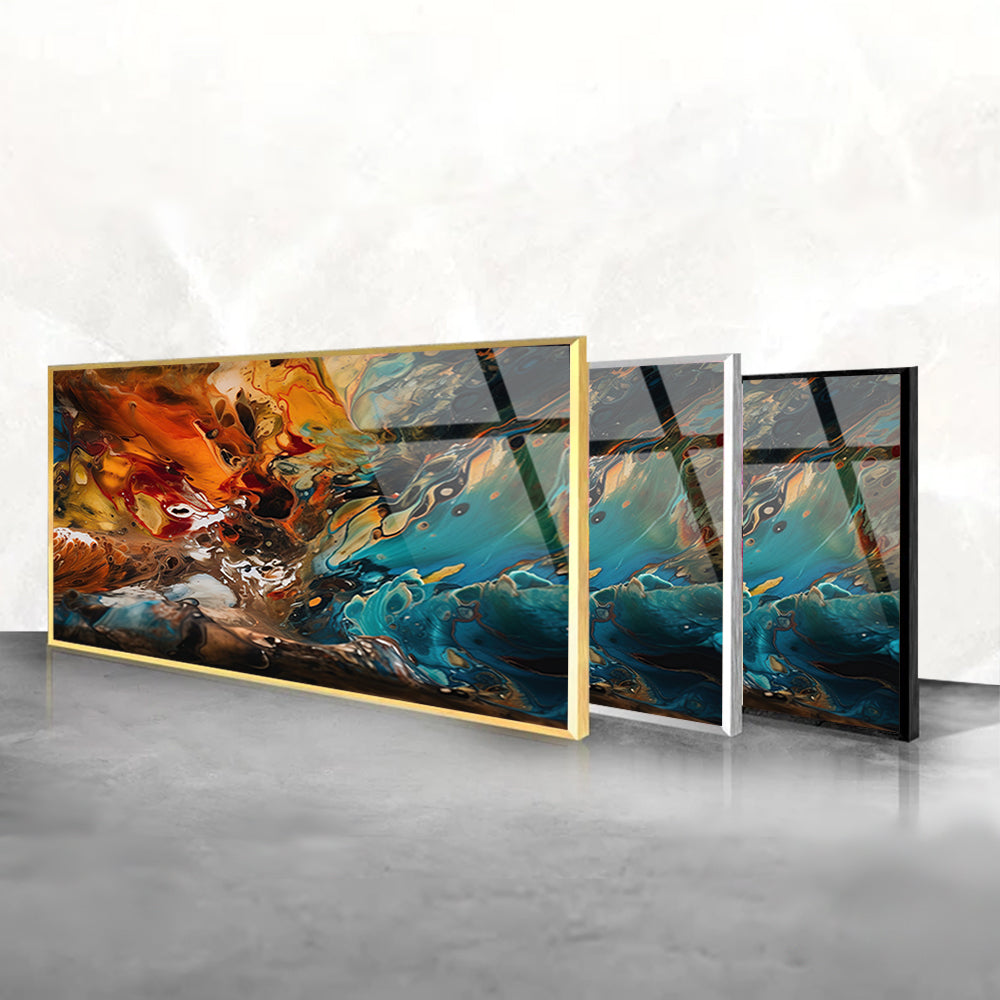 Multicolored Abstract Oil Painting: Captivating Artwork