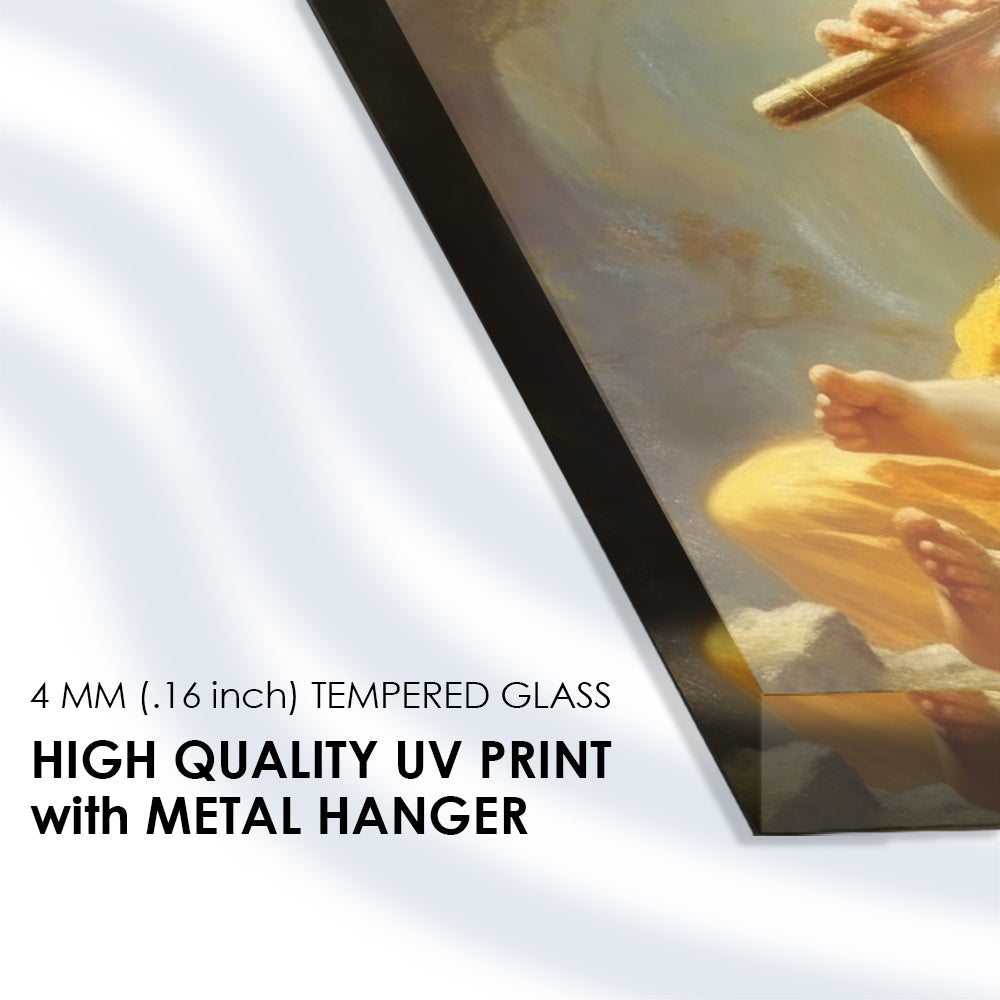 Portrait of Young God Krishna in the Forest: Divine Serenity