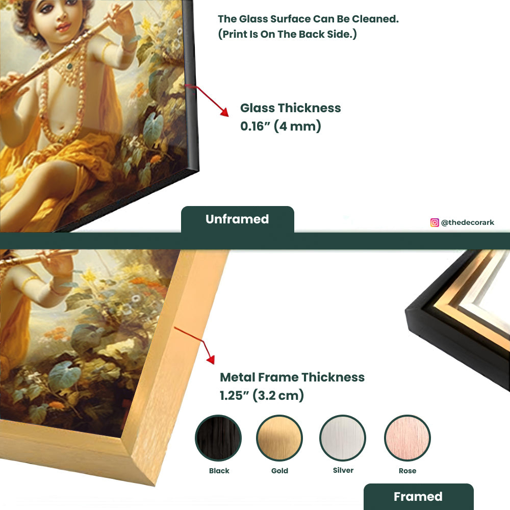 Portrait of Young God Krishna in the Forest: Divine Serenity