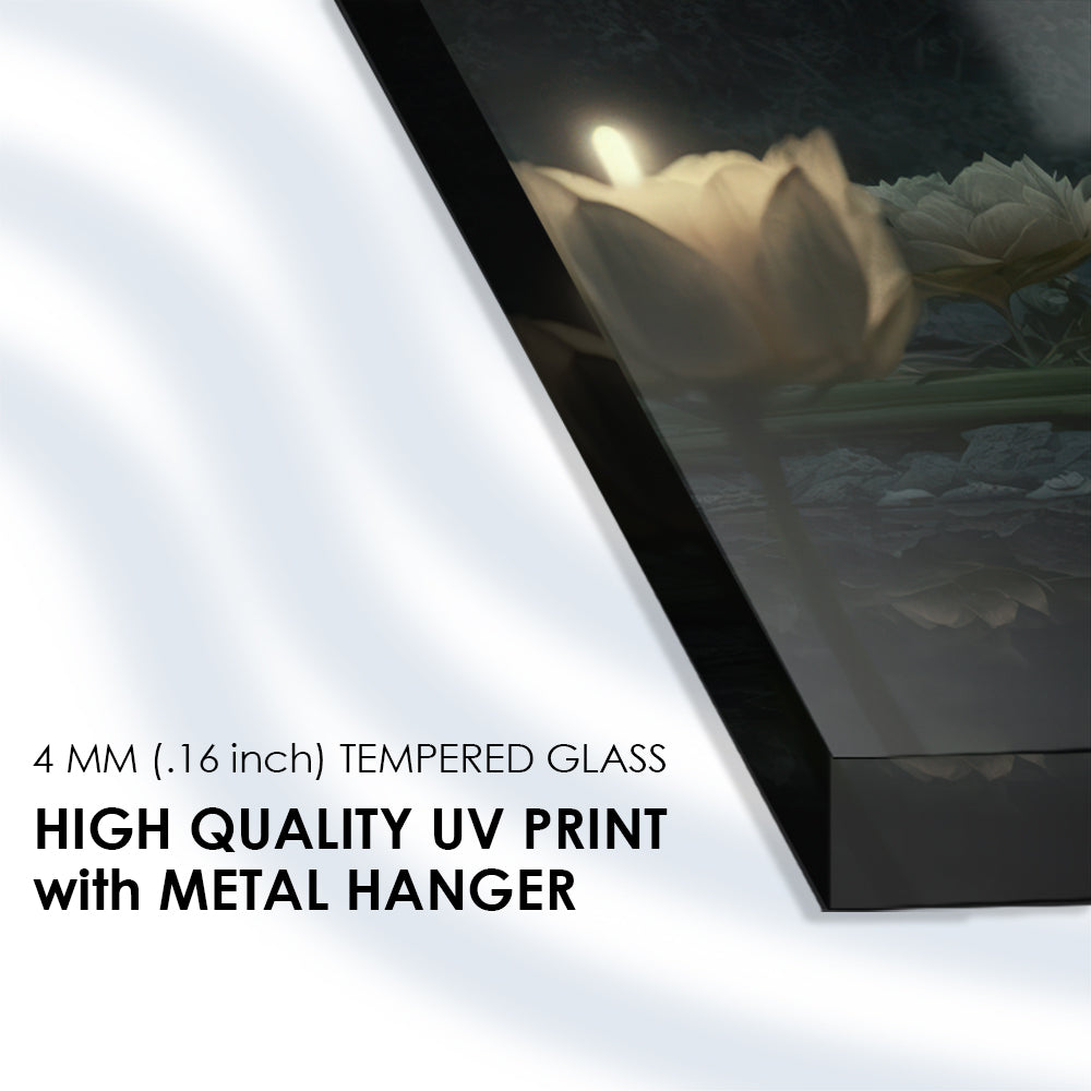 Enlightened Serenity: Tempered Glass Abstract Buddha Statue Art