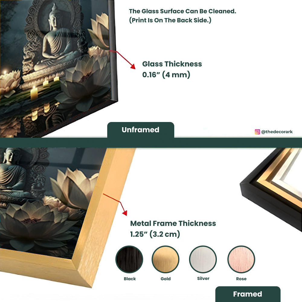 Enlightened Serenity: Tempered Glass Abstract Buddha Statue Art