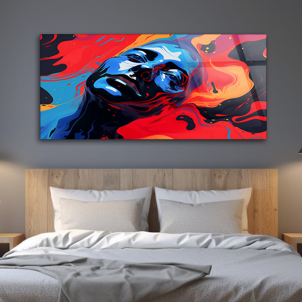 Lady's Liquid Colors: Tempered Glass Portrait Art