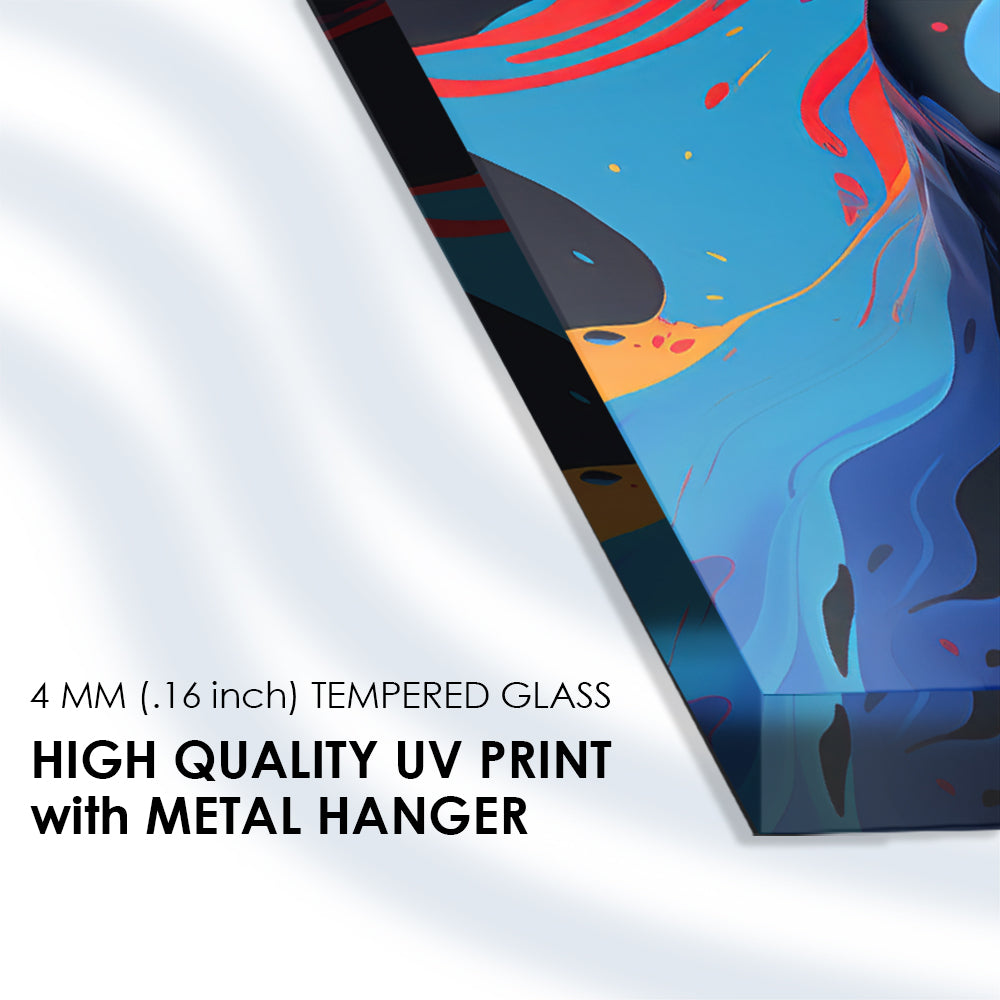 Lady's Liquid Colors: Tempered Glass Portrait Art