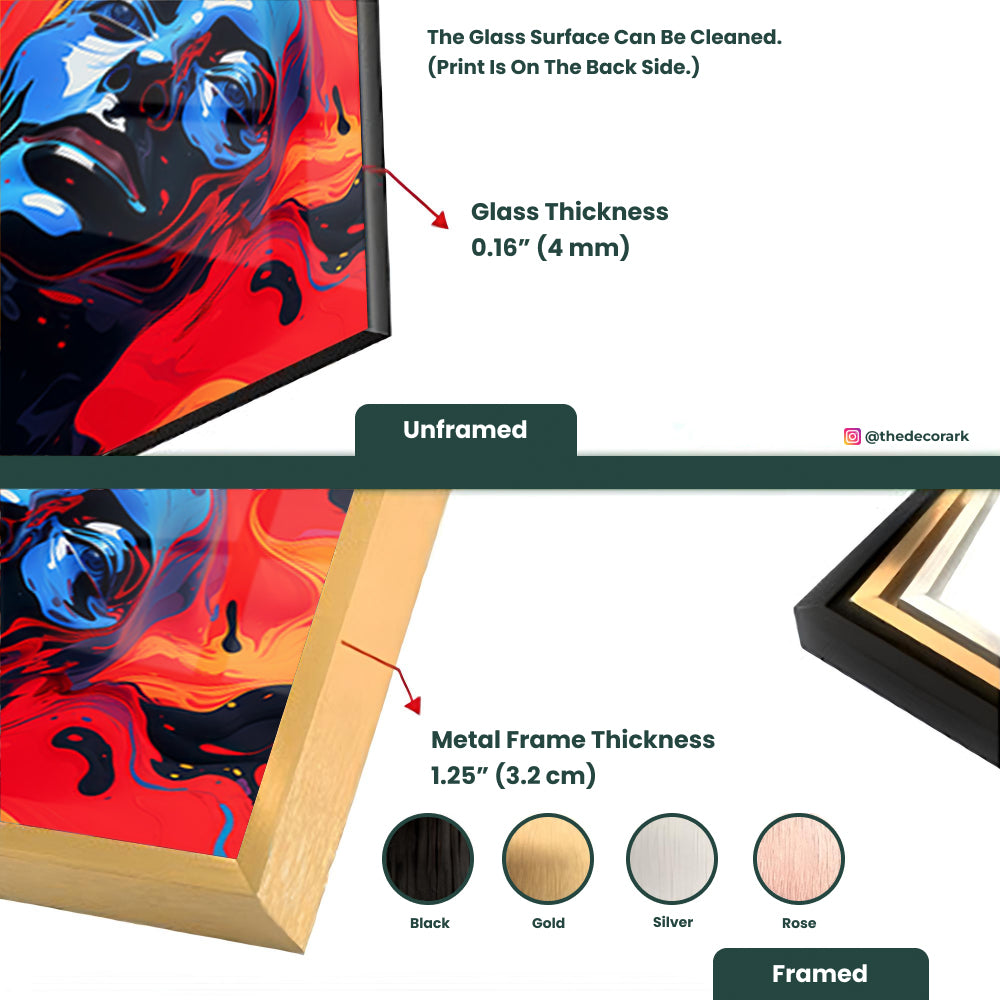 Lady's Liquid Colors: Tempered Glass Portrait Art