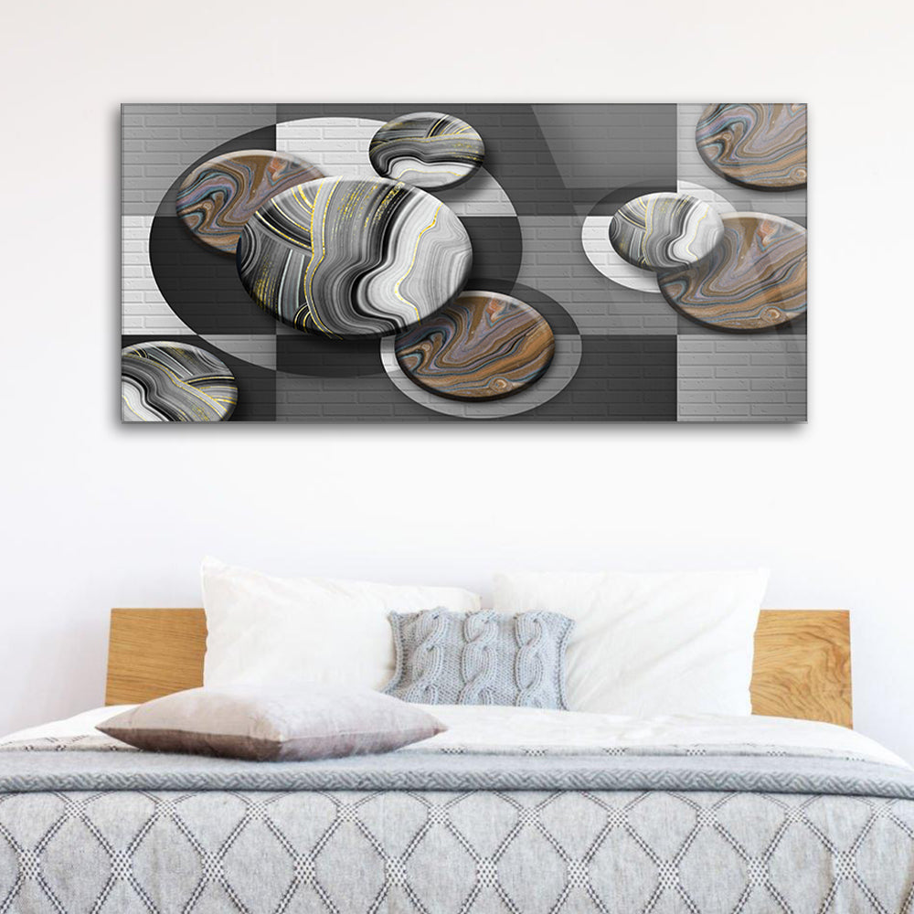 Circular Marbles: Tempered Glass Wall Art