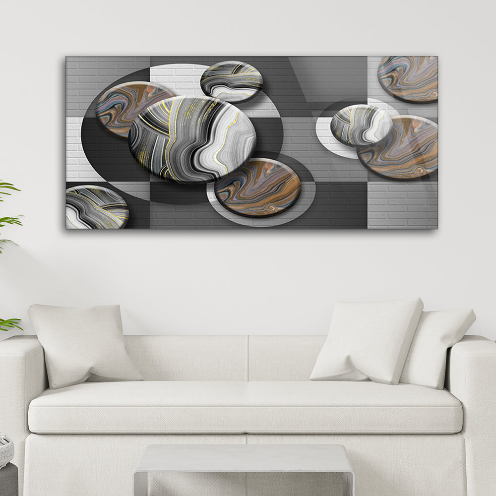 Circular Marbles: Tempered Glass Wall Art