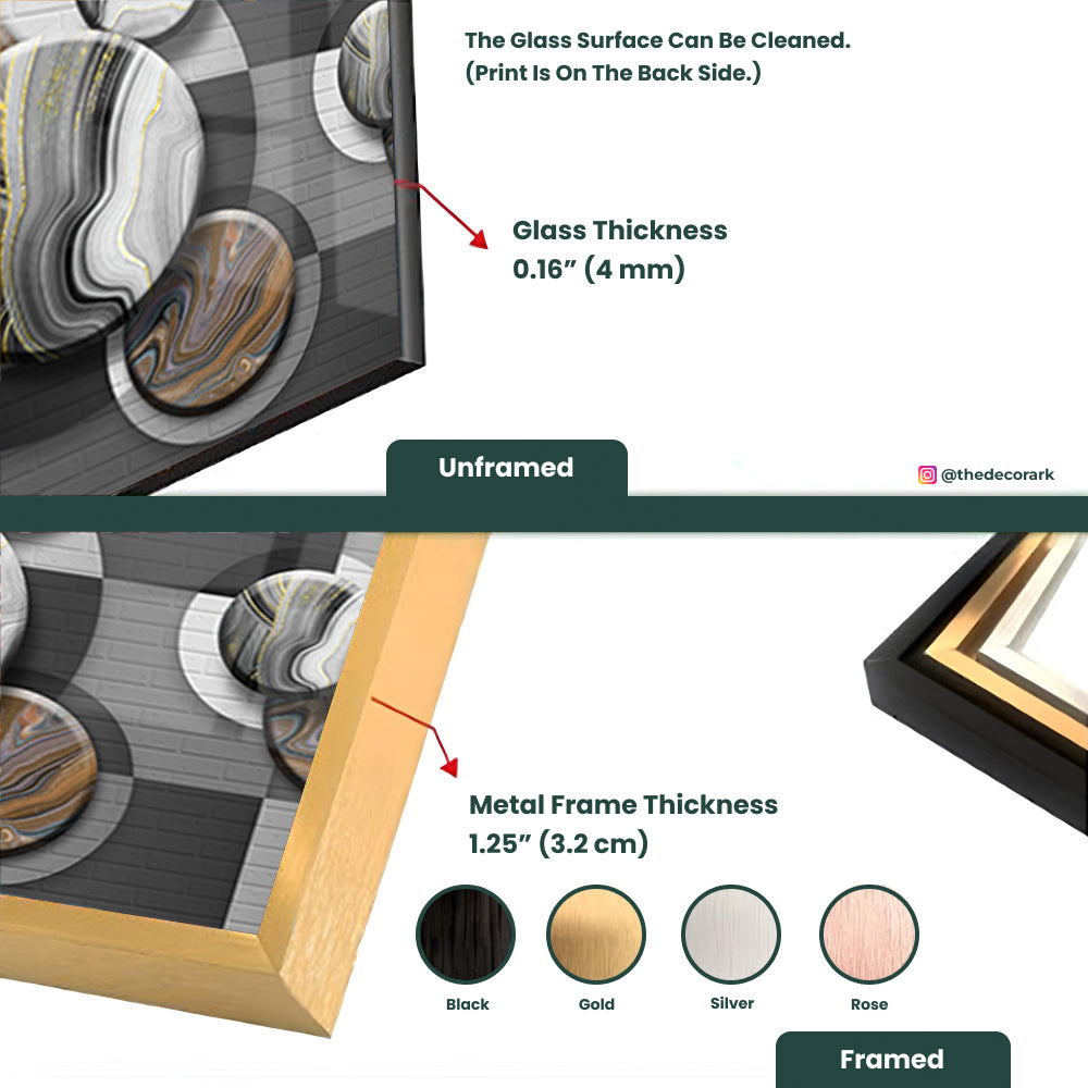 Circular Marbles: Tempered Glass Wall Art