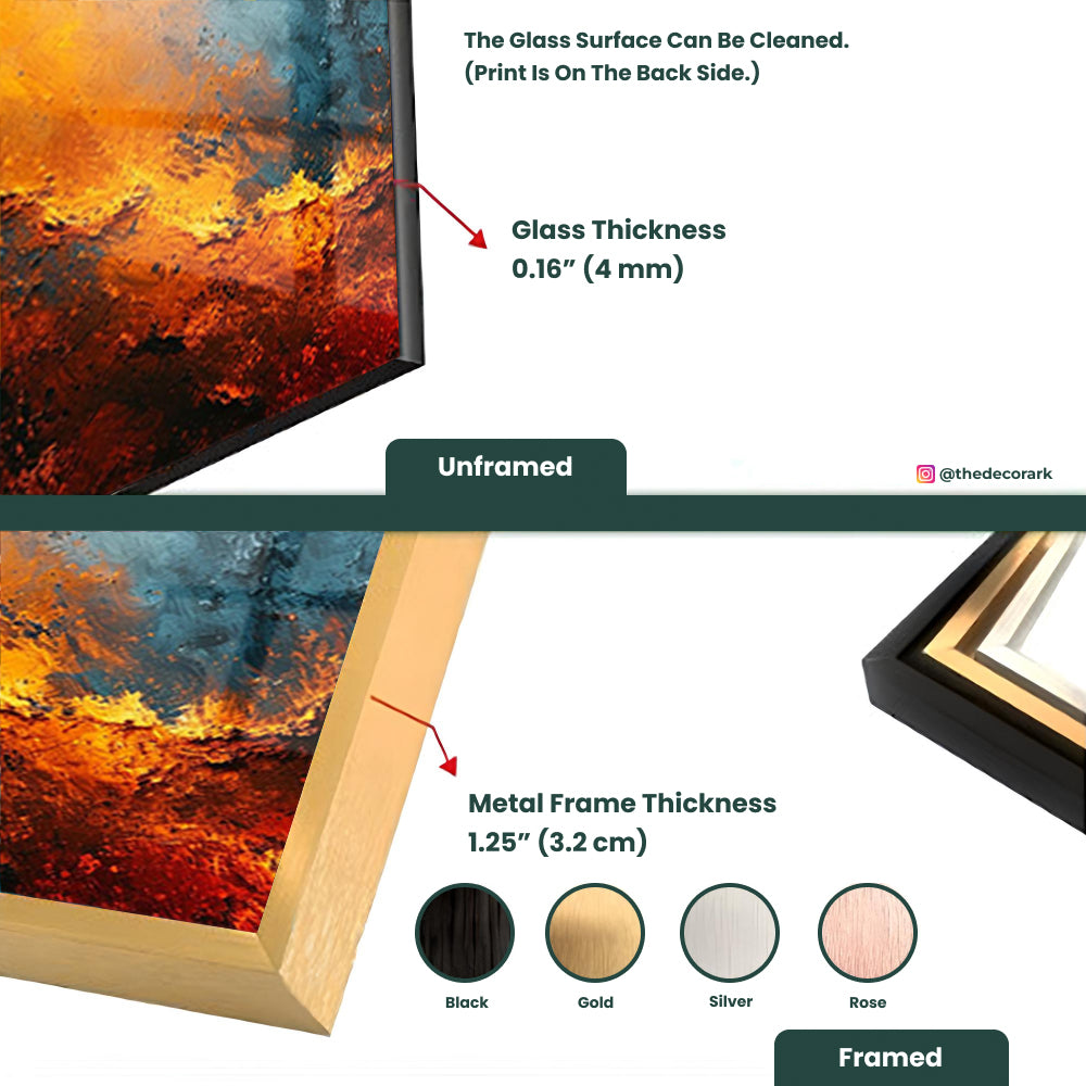 Oil Painting Essence: Tempered Glass Wall Art