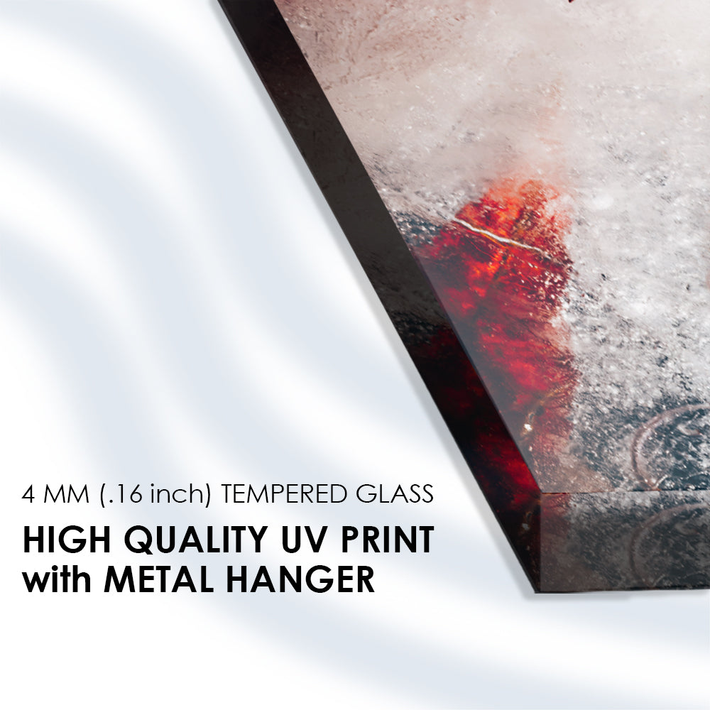 Autumnal Snowfall: Tempered Glass Landscape Art