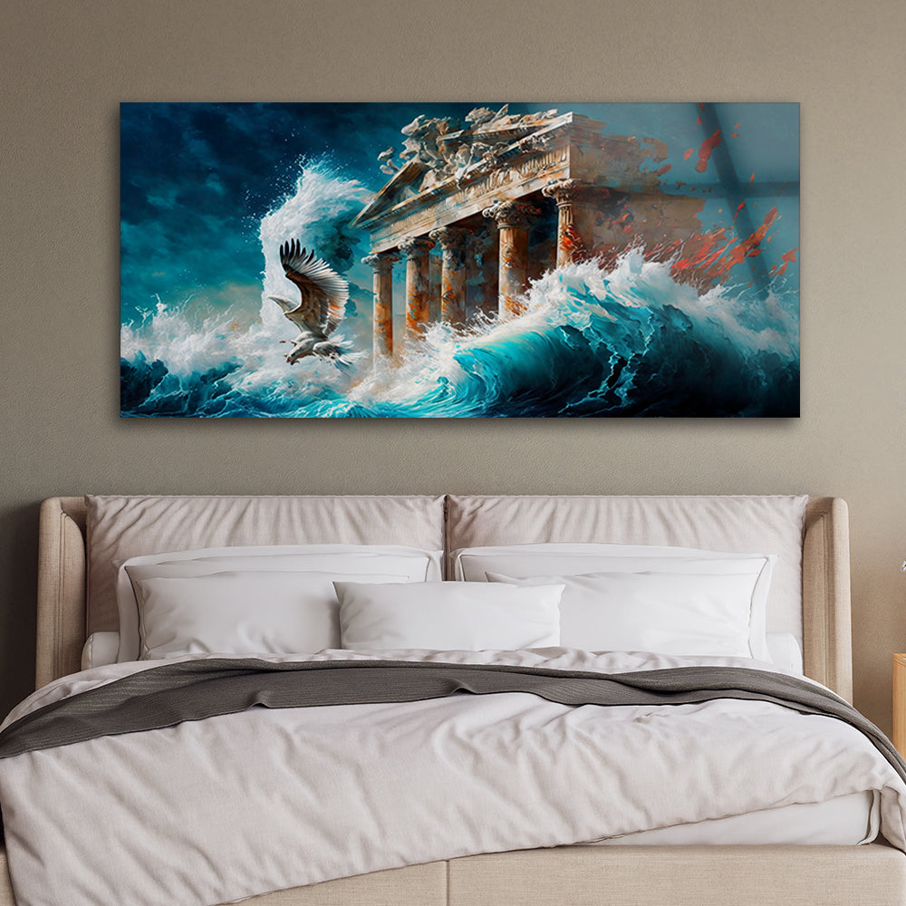 Ancient Ruins: Tempered Glass Landscape Art