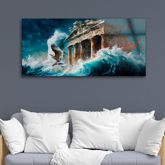 Ancient Ruins: Tempered Glass Landscape Art