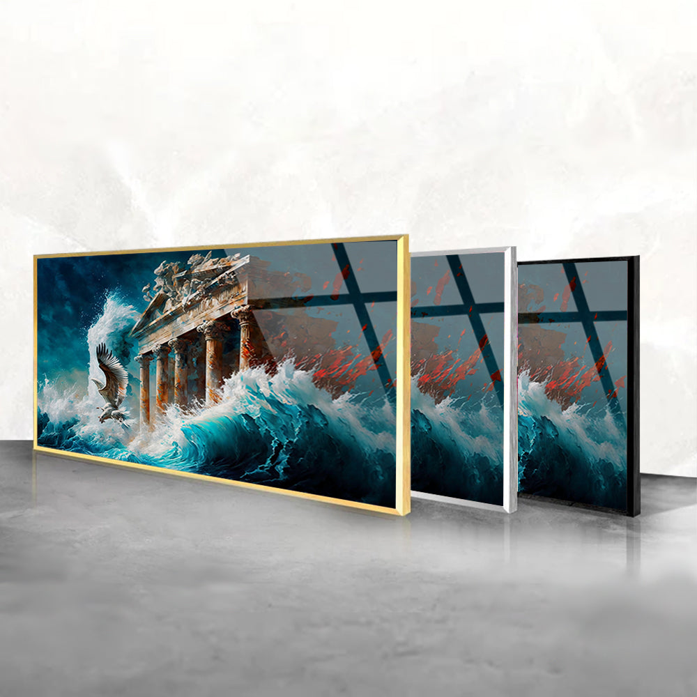 Ancient Ruins: Tempered Glass Landscape Art