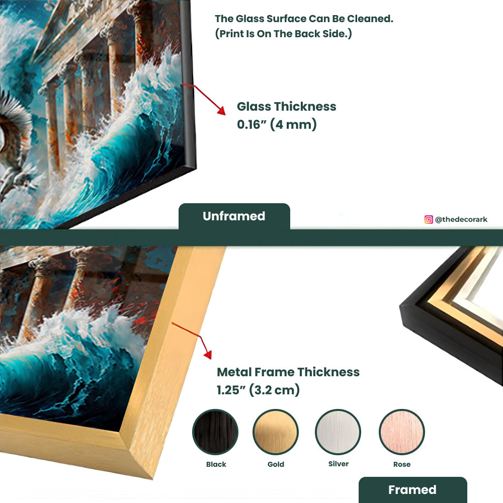 Ancient Ruins: Tempered Glass Landscape Art