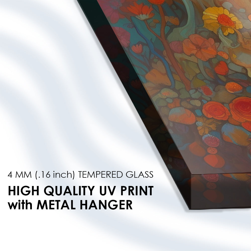 Serene Solitude: Tempered Glass Portrait Art