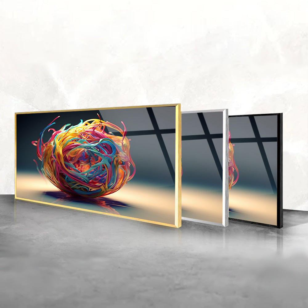 Tangled Spectrum: Tempered Glass Abstract Art