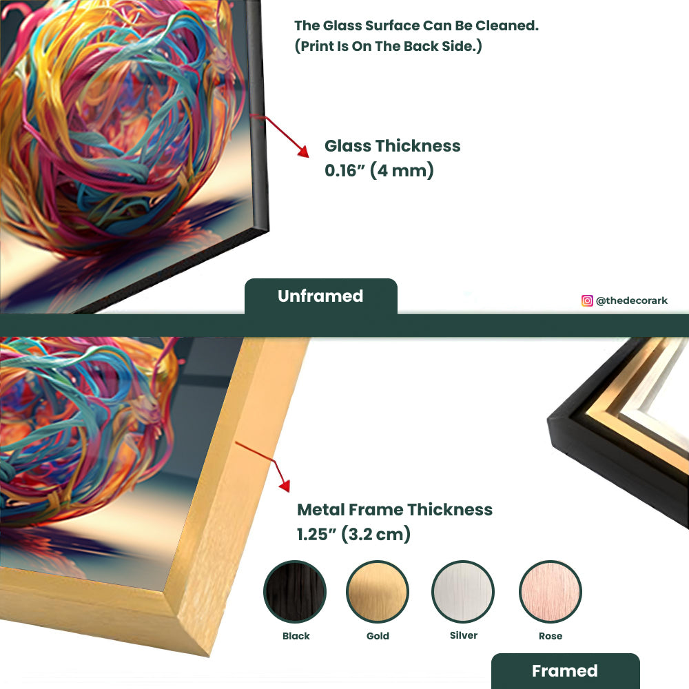 Tangled Spectrum: Tempered Glass Abstract Art