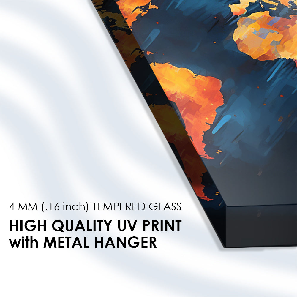 Vibrant Cartography: Tempered Glass Painting