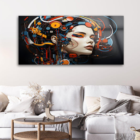 Portrait of a Cyborg: Tempered Glass Artwork