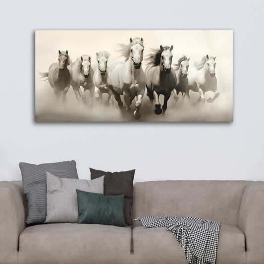 Galloping Majesty: Tempered Glass Horse Art