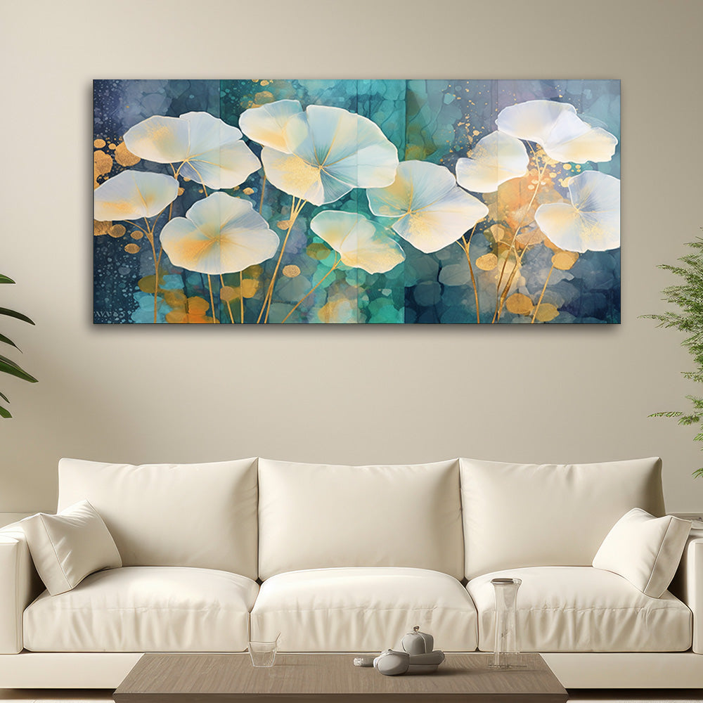 Abstract Watercolor Sanlian Leaves Art