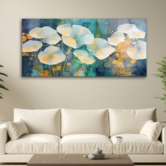 Abstract Watercolor Sanlian Leaves Art