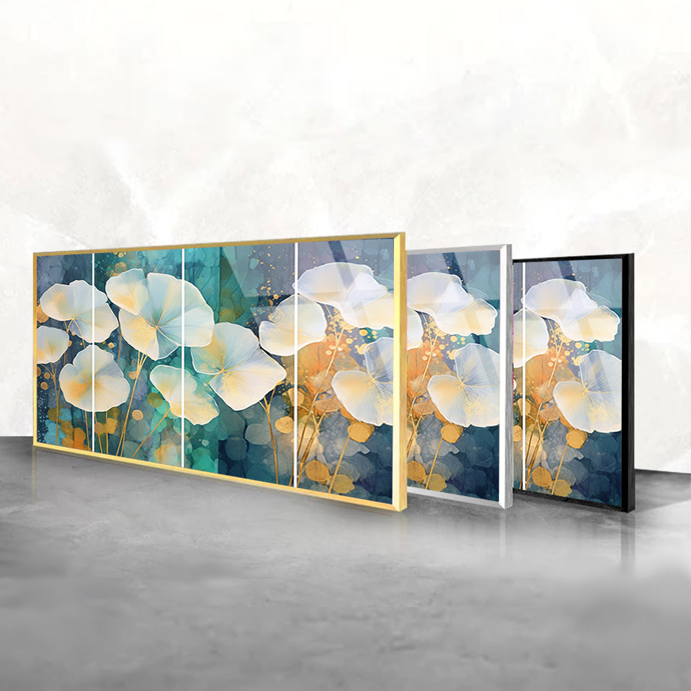 Abstract Watercolor Sanlian Leaves Art