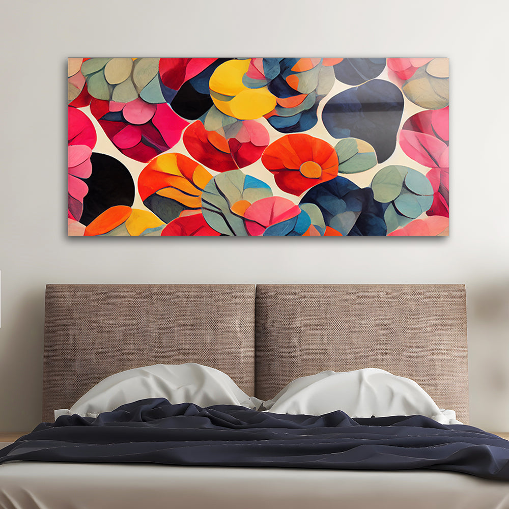 A painting of Colorful Flowers pattern Designs modern art