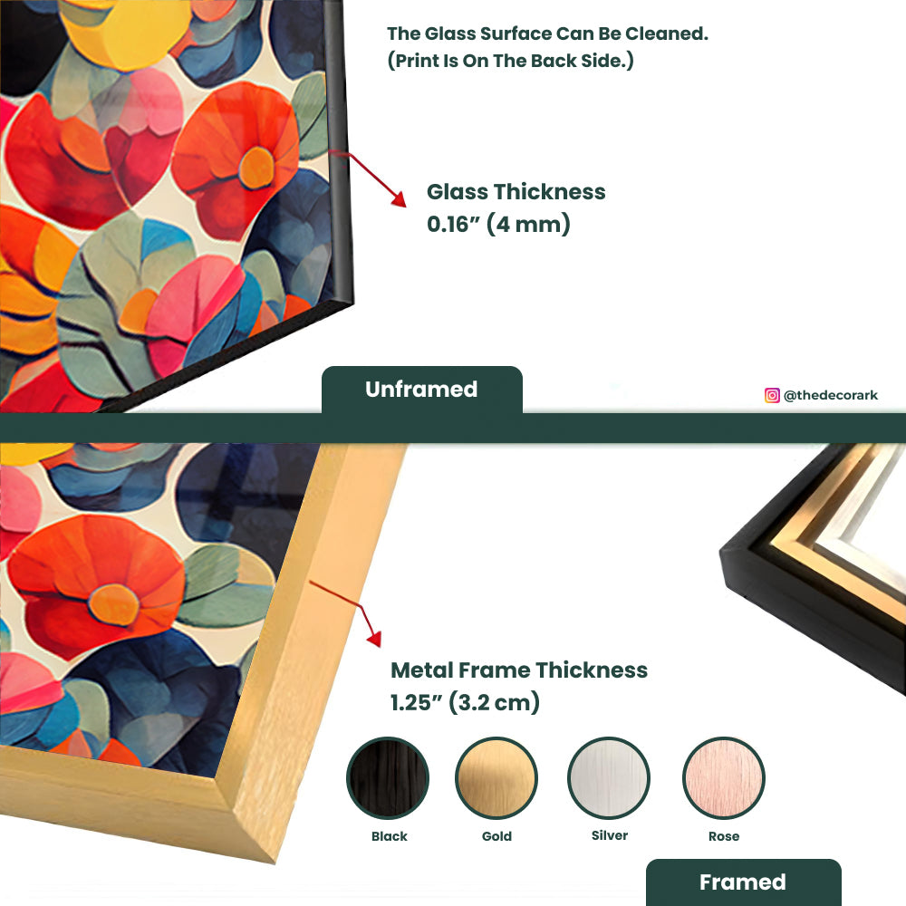 A painting of Colorful Flowers pattern Designs modern art