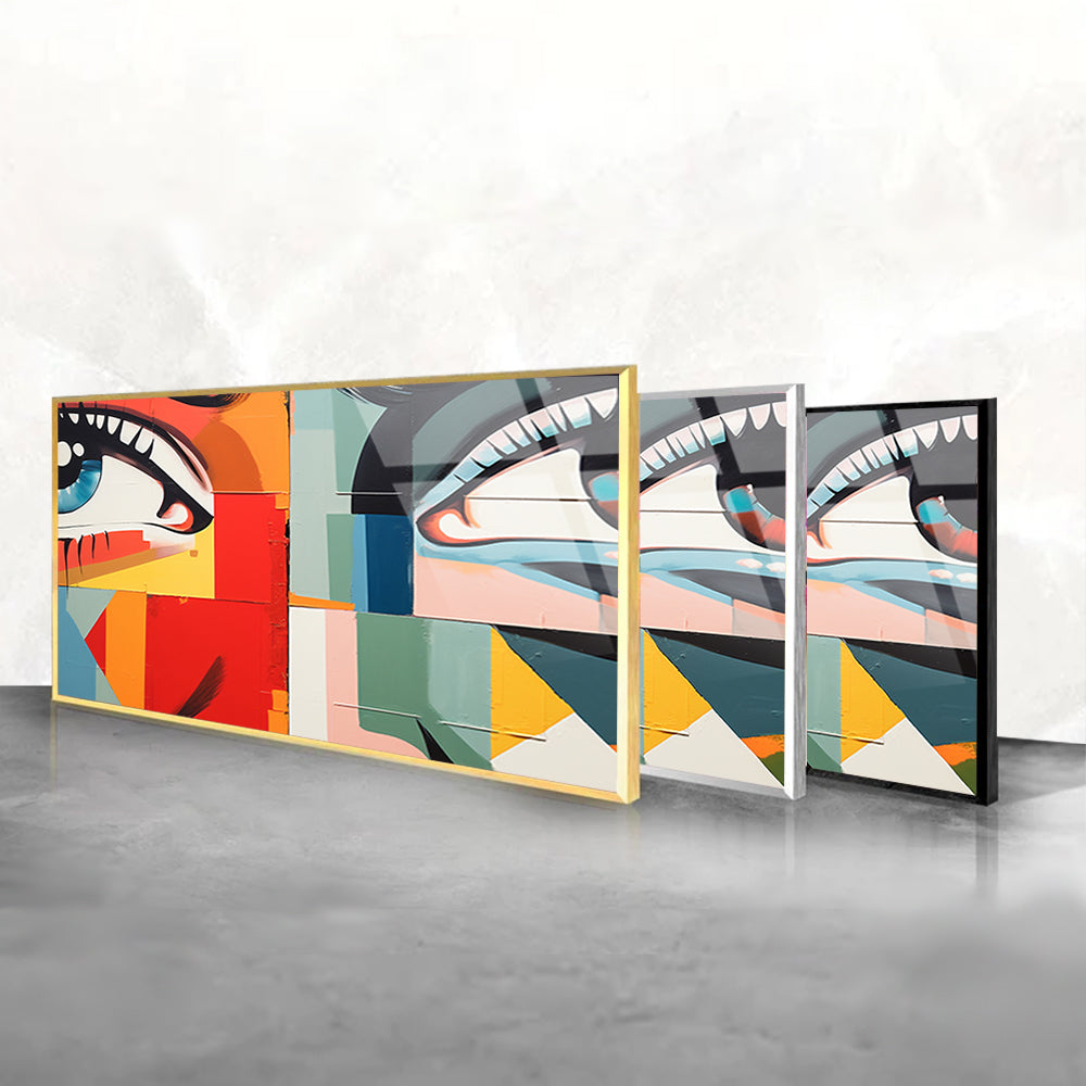 Portrait of a closeup of eyes modern art