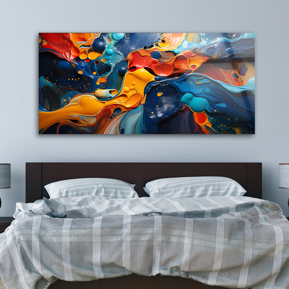 A colorful mixture of acrylic paint art