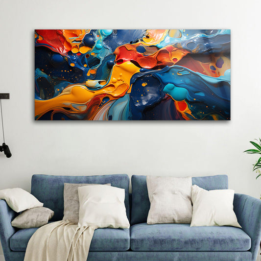 A colorful mixture of acrylic paint art